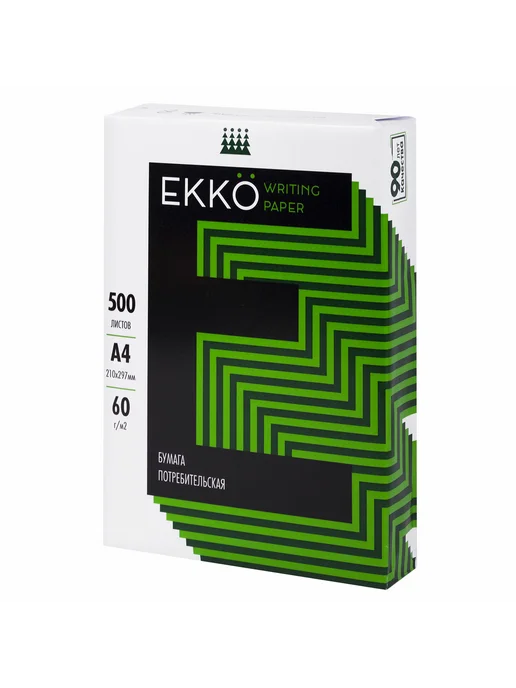 Бумага EKKO A4, 60 г/м², 500 листов, фото 2