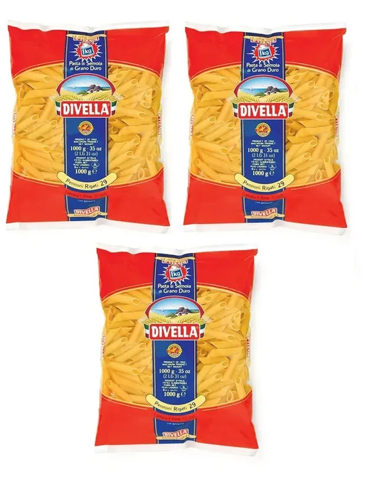 DIVELLA Паста Пеннони Ригате 500гр.(Набор из 3 шт), 500 г, 3 шт