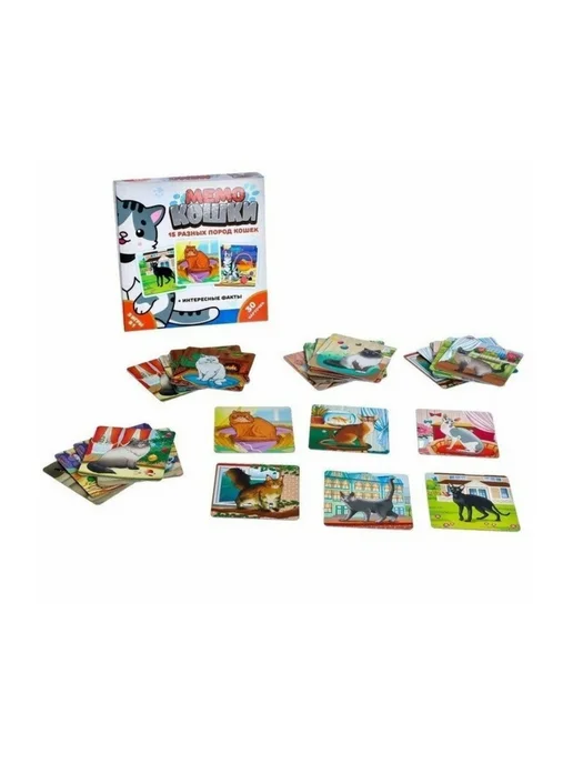 Нескучные игры Настольная игра для детей Мемо Животные, белый, фото 3