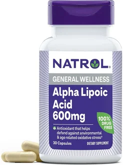 Альфа-липоевая кислота 600 мг 30 капсул Natrol 287502141 купить за 1 453 ₽ в интернет‑магазине Wildberries