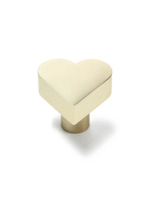 CAPPIO Ручка-кнопка мебельная HEART, цвет сатиновое золото, золотой, фото 4
