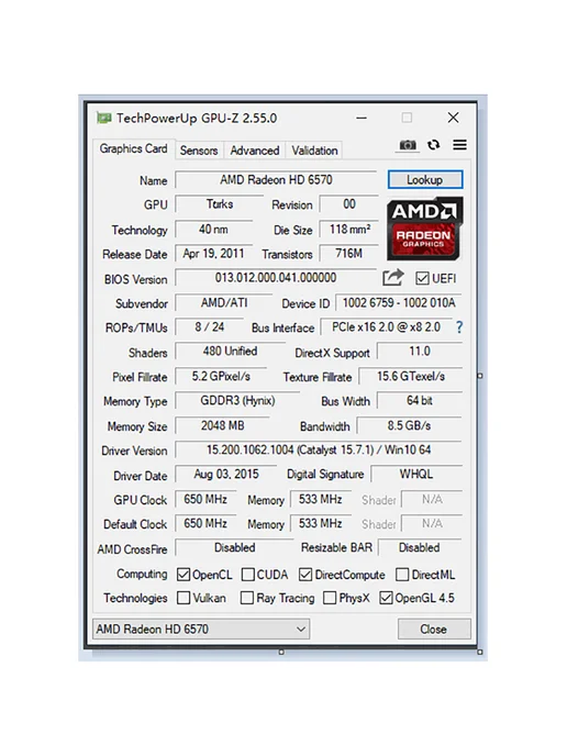 ASPIRING Видеокарта Radeon HD 6570 Двойной HDMI, 2 ГБ GDDR3 64 бит, 2 ГБ, фото 5