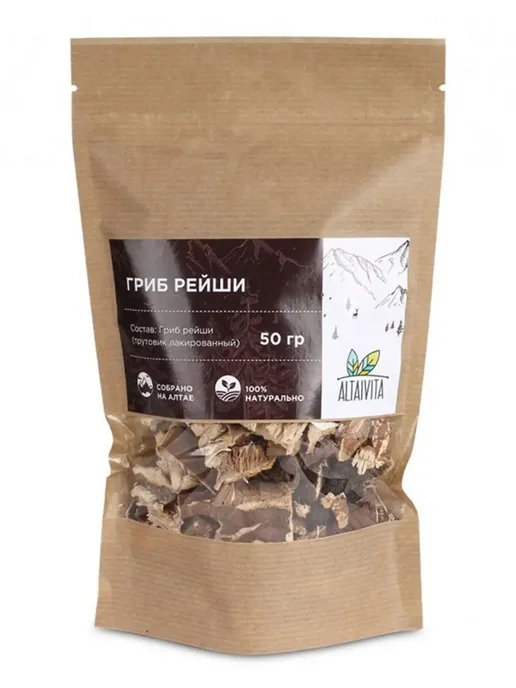 ALTAIVITA Рейши гриб дикорос крупная фракция, 50 гр, 50 г, фото 2