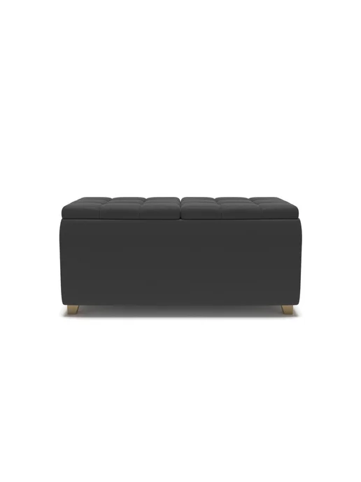 Soft Element Банкетка ОпенБокс Grafit с ящиком, в прихожую, велюр, серый, фото 2