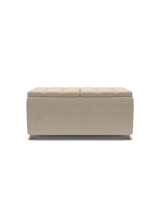 Soft Element Банкетка ОпенБокс Sand с ящиком, в прихожую, велюр, бежевый, фото 2