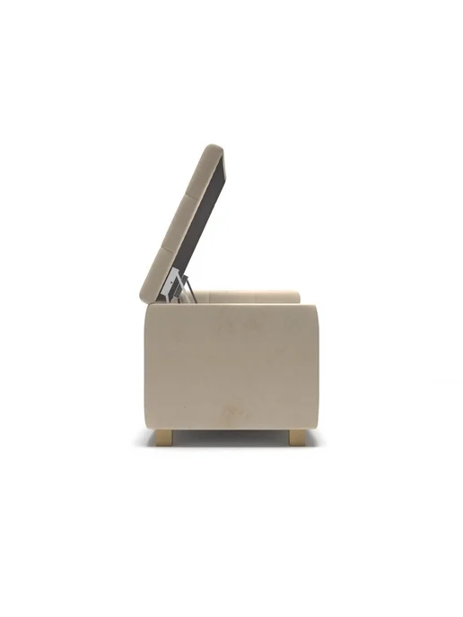 Soft Element Банкетка ОпенБокс Sand с ящиком, в прихожую, велюр, бежевый, фото 7