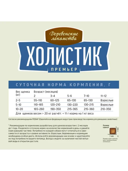 Сухой корм Деревенские лакомства Премьер. для собак, щенки, курица, 3 кг, фото 4
