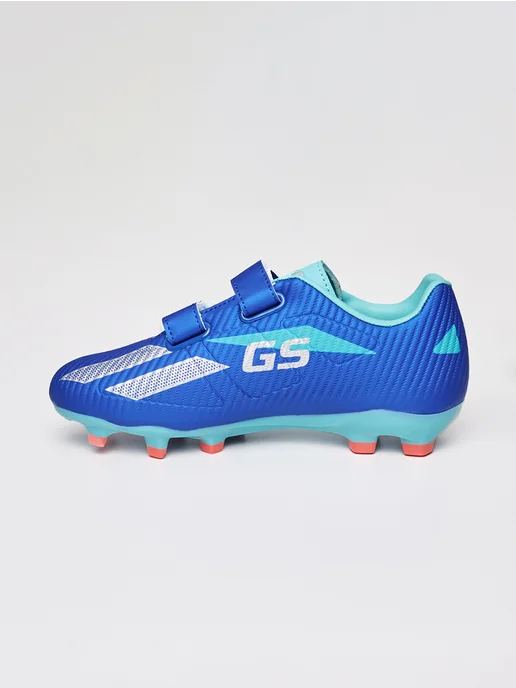 GLAVSPORT (ГЛАВСПОРТ) Бутсы футбольные с шипами без шнурков детские на липучке, голубой, фото 7