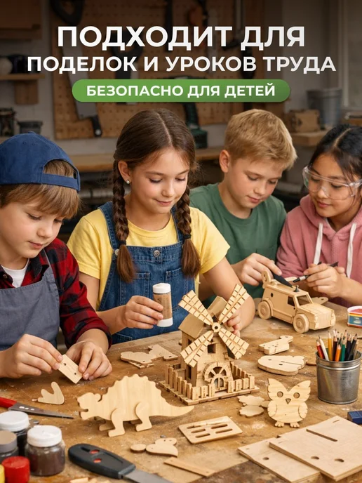 Фанера 6 мм размер А4 сорт 2 2 - 5 листов, вариант, фото 6