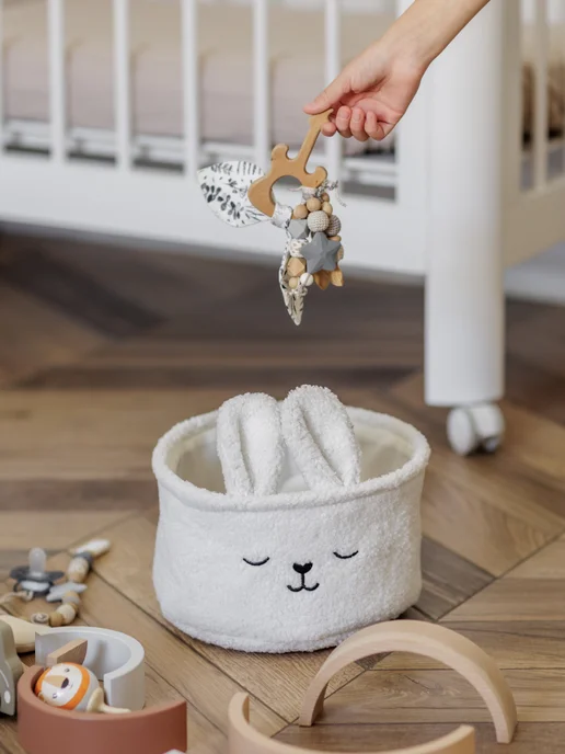 CocoHome Корзина тедди для хранения игрушек и мелочей, белый, фото 5