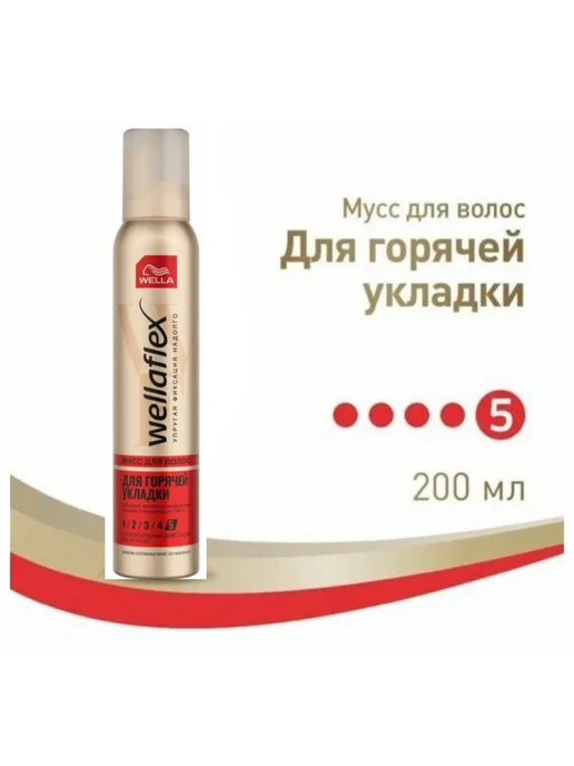 WELLAFLEX Мусс-пенка для укладки Термозащита, 200 мл, 200 мл