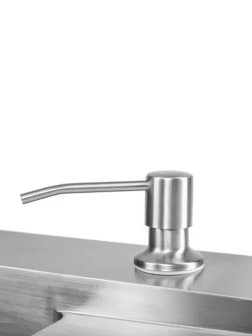 Saniteco Мойка для кухни врезная нержавеющая 6550-L 65х50х22см, 65x50x22 см, 6550 л, фото 6