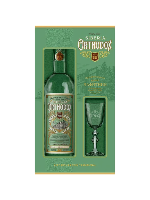 Orthodox Водка 0,7 л в подарочной упаковке + лафитник, 700 мл