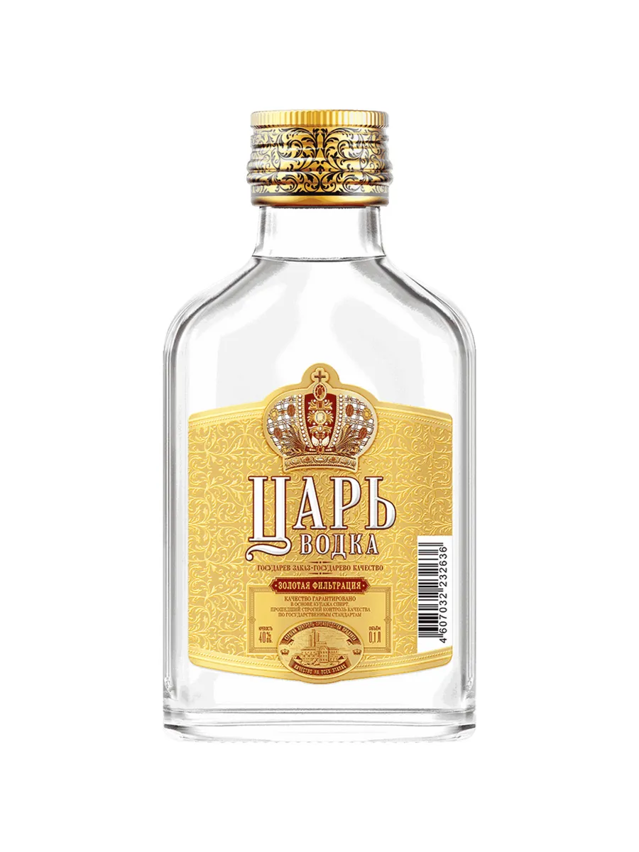 Водка Царь фляжка 0,1 л