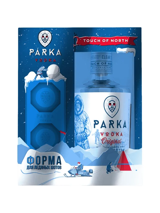 Parka Водка 0,7 л в подарочной упаковке + форма для стопок, 0,7 л