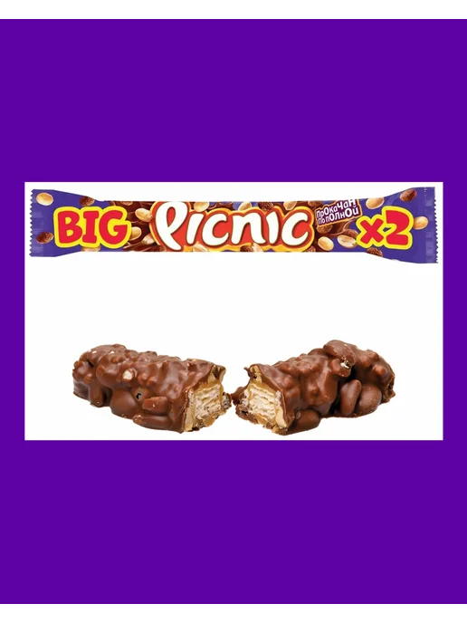 Alpen Gold Батончик Picnic Big с арахисом, 10 шт по 76г, 10 шт, 76 г, фото 2