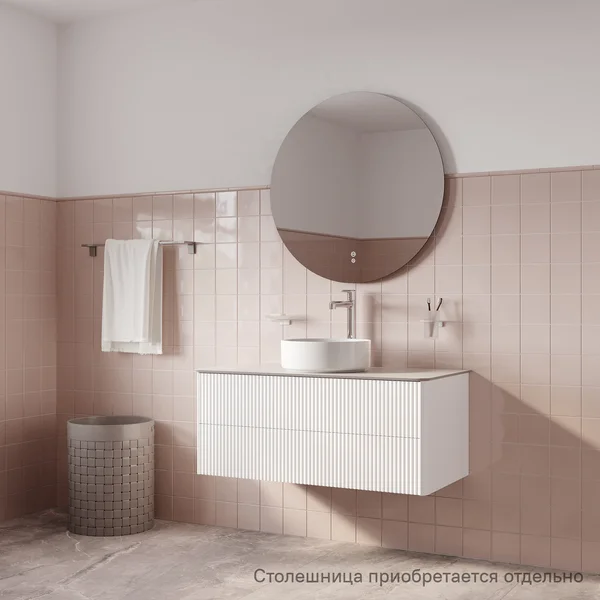 Фото товара на маркетплейсе wildberries Тумба для ванной без столешницы подвесная 100 см