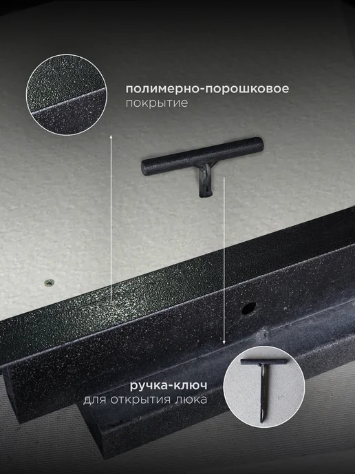 Люк напольный ревизионный 60х60 ГВЛ, 60x60, фото 3