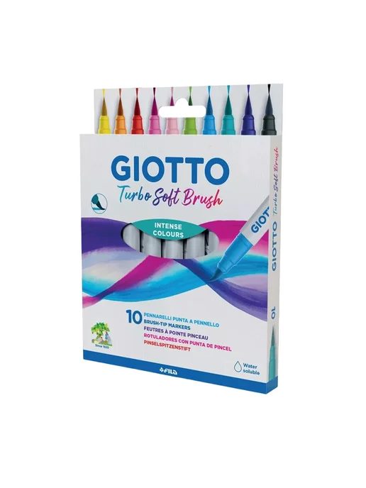 GIOTTO TURBO Soft Brush фломастеры аквабраши 10 цветов F426800, 10 цв., фото 7