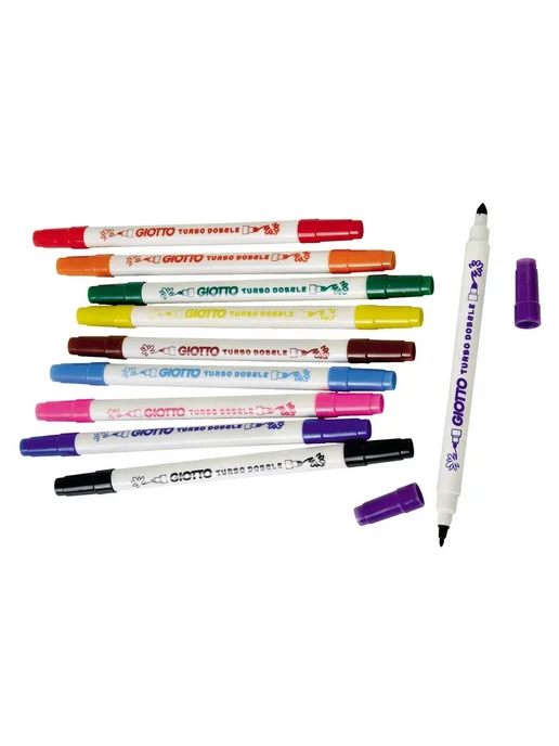 GIOTTO TURBO DOBBLE фломастеры двусторонние 10 цветов F424600, 10 цв., фото 2