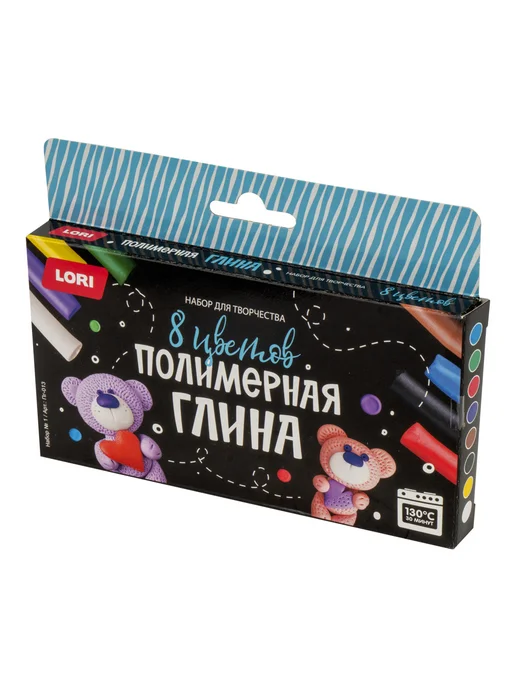 lori Полимерная глина 8 цв. Набор №1, синий, фото 3