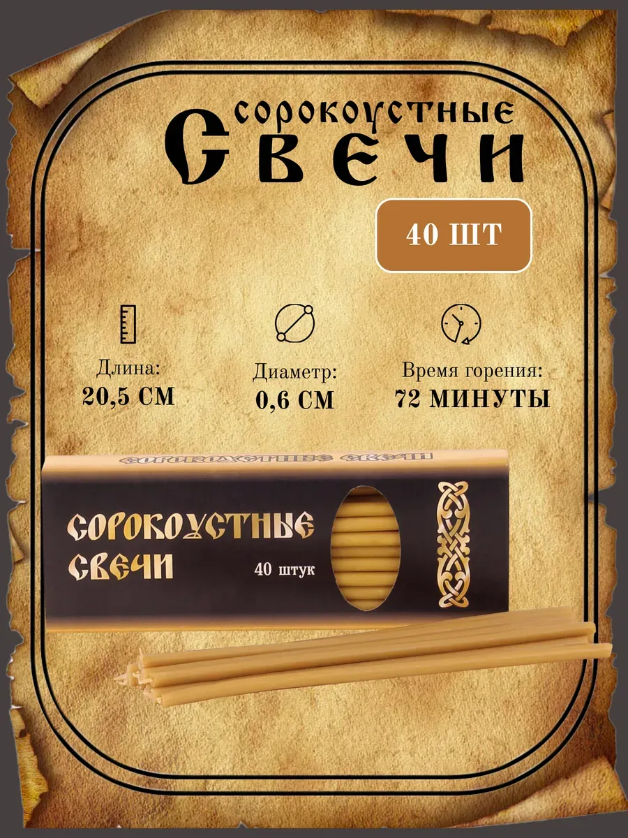 Свечи церковные сорокоустные