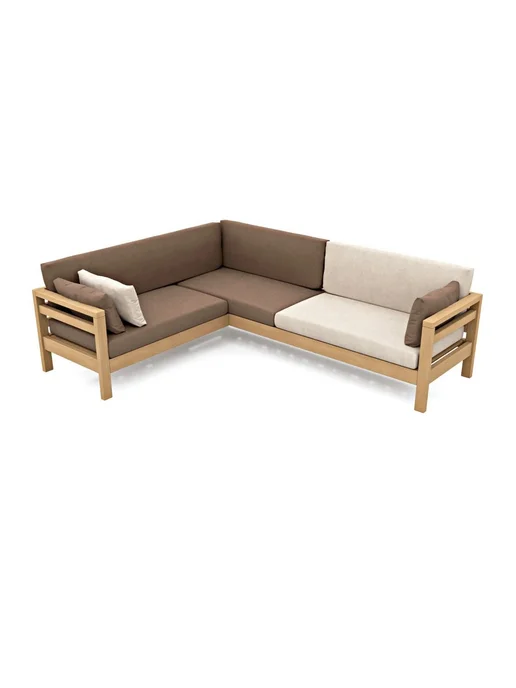 Soft Element Угловой садовый диван Бонни левый, на дачу, в баню, коричневый