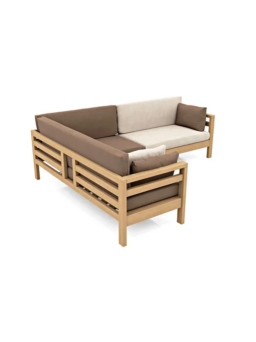 Soft Element Угловой садовый диван Бонни левый, на дачу, в баню, коричневый, фото 3