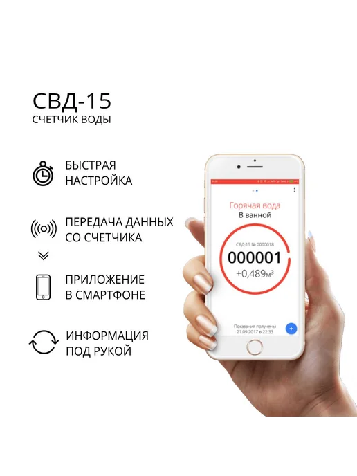 Элехант Счетчик для воды СВД-15-110 универсальный, белый, фото 3