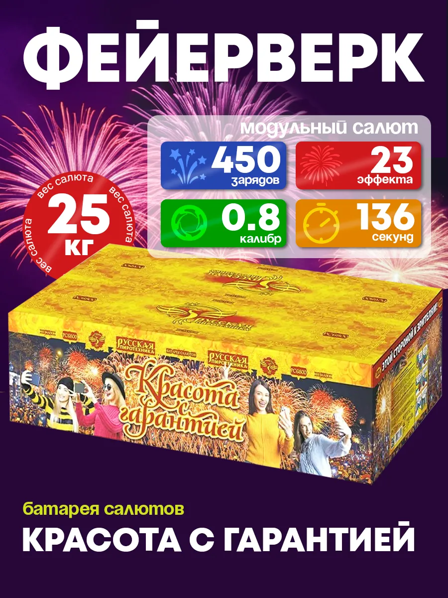 Фейерверк салют "Красота с гарантией" 450 залпов