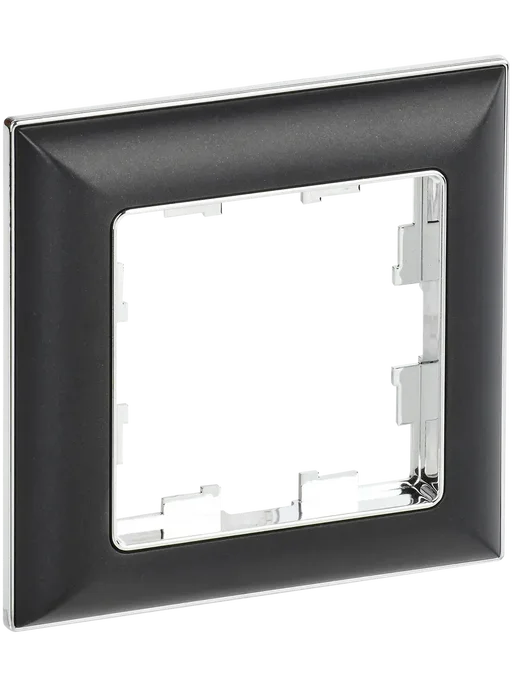 Iek Рамка однопостовая, 3D-форма, BRITE DECOR, черный