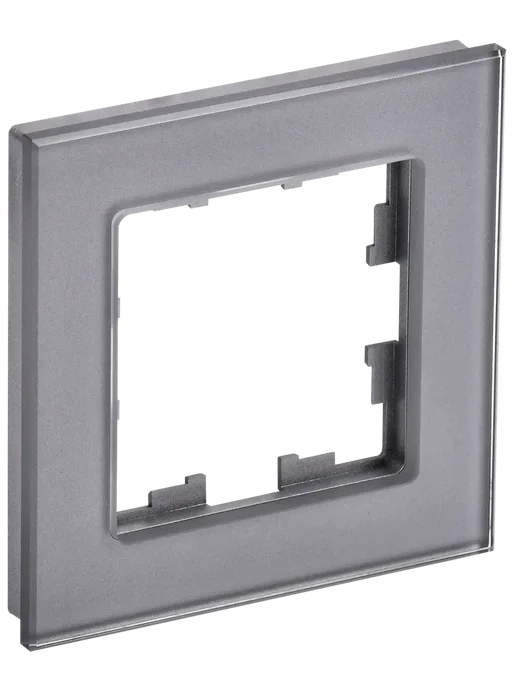 Iek Рамка однопостовая, Стекло, BRITE DECOR, серый