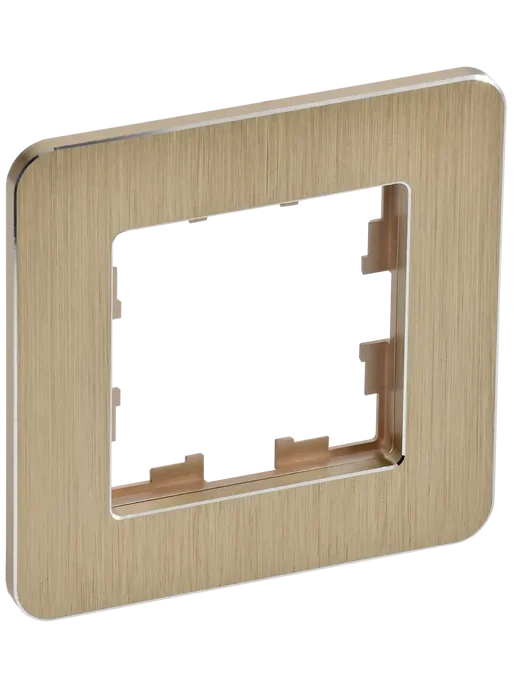 Iek Рамка однопостовая, Металл, BRITE DECOR, бежевый