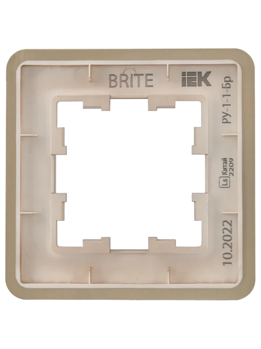 Iek Рамка однопостовая, Металл, BRITE DECOR, бежевый, фото 5