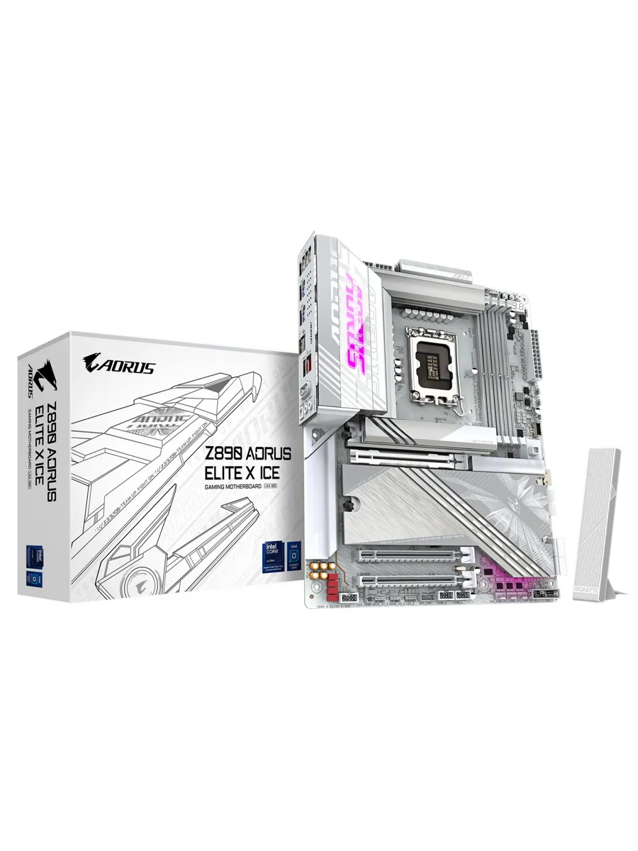 Материнская плата Z890 AORUS ELITE X ICE LGA1851 Intel Z890 Gigabyte 288608416 купить за 26 594 ₽ в интернет‑магазине Wildberries