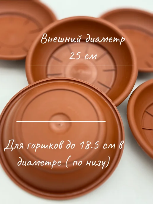 ДомДачаОгород Поддон круглый для горшков цветочных, растений d-25см, вариант, фото 2