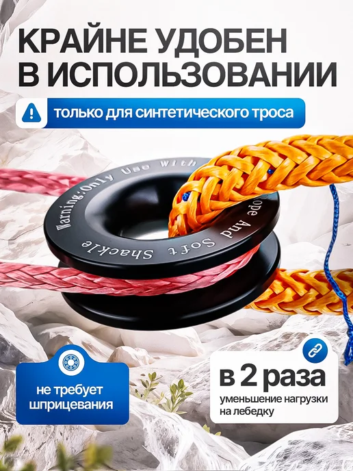 PRO-4x4 Софт-Блок (полиспаст) для увеличения тяги лебедки, вариант, фото 2