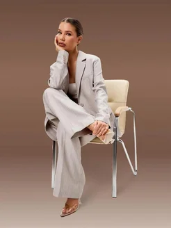 Костюм брючный деловой двойка классический LOOK.IN 248981701 купить за 8 112 ₽ в интернет‑магазине Wildberries