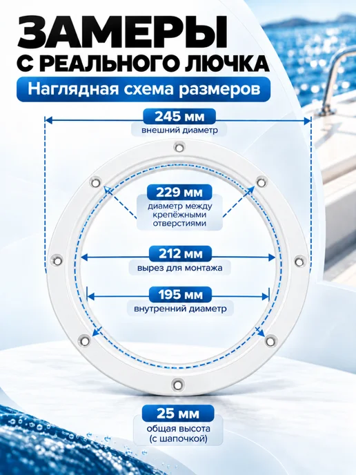 Easterner Лючок инспекционный белый 8", белый, фото 4