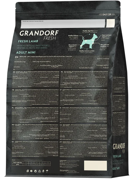 Сухой корм Grandorf' Fresh Батат для собак, мелкие, ягненок, 1 кг, фото 2