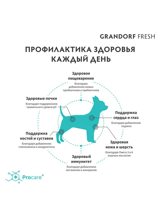 Сухой корм Grandorf' Fresh Батат для собак, мелкие, лосось, 1 кг, фото 8