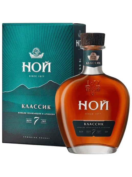 Коньяк Ной Классик 7 лет 0,5 л в подарочной упаковке, 500 мл