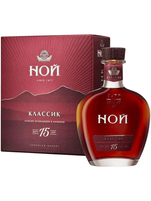 Коньяк Ной Классик 15 лет 0,5 л, в подарочной упаковке, 700 мл
