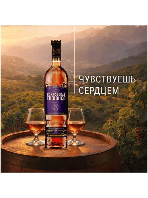 Коньяк Сокровище Тифлиса 8 лет 0,5 л в подарочной упаковке, 500 мл, фото 6