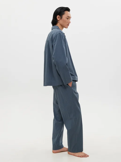 CALVIN KLEIN Пижама домашняя из рубашки и брюк, серый, фото 4