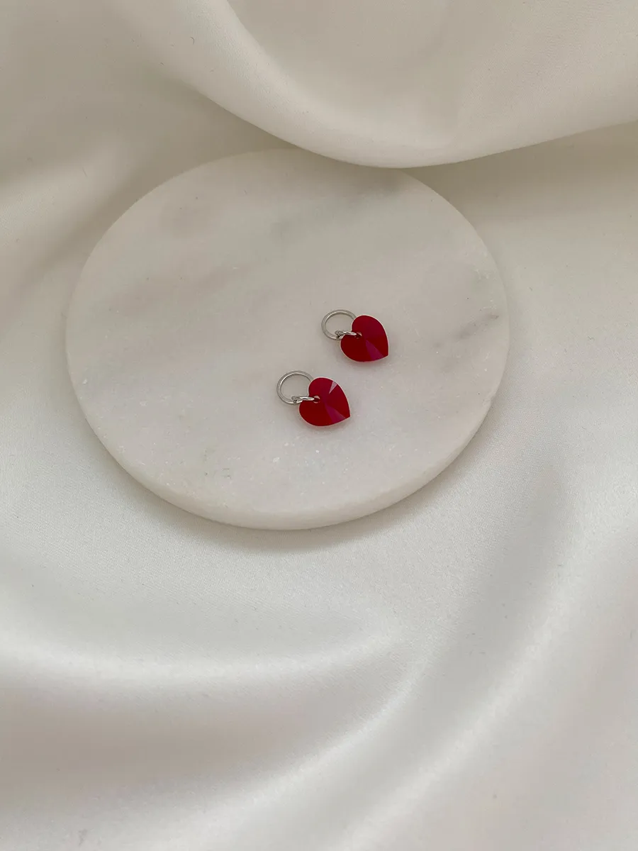 Подвеска Swarovski с жемчугом, алая, серебристая