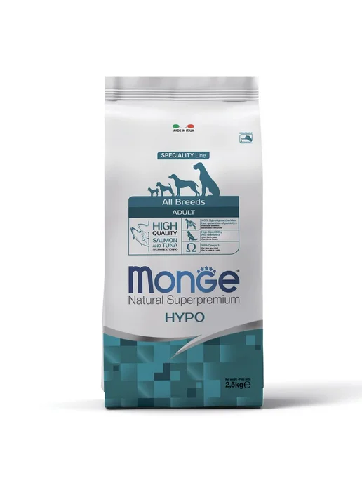 Сухой корм MONGE Тунцом для собак, лосось, 2,5 кг