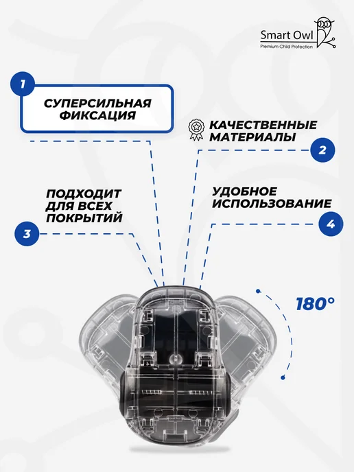SmartOwl Блокиратор от детей для духовки и духового шкафа, замок, 1шт, 1 шт, фото 4