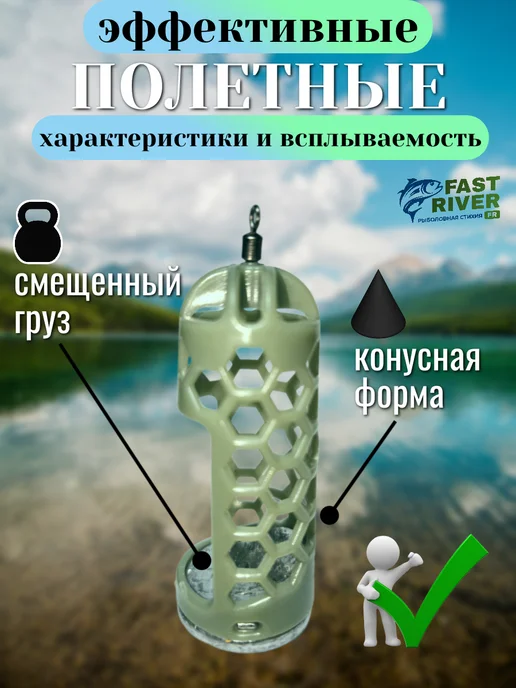 FAST RIVER Кормушка для рыбалки-Окно (70гр-4шт), 70 г, 4 шт, фото 4