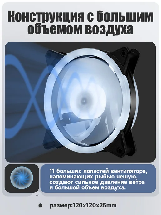 Sakura Vision вентилятор для корпуса пк 120 мм 3шт, 3 шт, фото 3